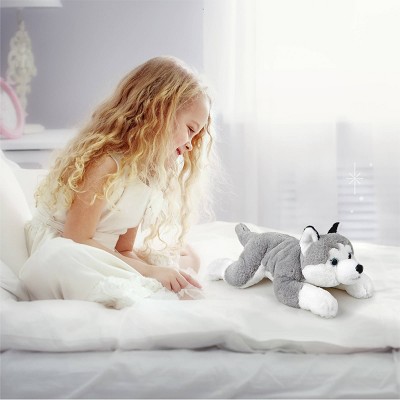 Ultra-Soft Gray and White Husky 15" Plush Toy