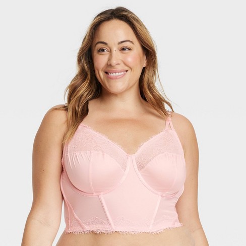 Women's Keyhole Longline Bralette - Auden™ Pink 3x : Target