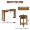 DSVIMOY Counter and Bar Stool Set Solid Wood Breakfast Table with Padded Stools for Dining Area, Beige, 63"*21.26"*10.93" - 3 of 4