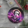 Synthwave 80's Styled Edgar Allan Poe Horror Ornament, Vaperwave Classic Retro Neon Halloween Gift and Decor | OrnamentallyYou - 2 of 4