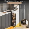 7.1" Slim Storage Cabinet - 7 Tiers Narrow Cabinet, With Wheels, Toilet Paper Holder, Perfect for Small Spaces, Out of The Box for Kitchen & Bedroom - 4 of 4