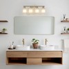 DAKAFUL 4-Light Modern Bathroom Vanity Light Fixture Over Mirror, Vanity Lights with Frosted Glass Shades, E26 Base,Sand-Nickel - 3 of 4