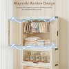 Portable Closet Storage Organizer for Clothes, Plastic Wardrobe Storage Cabinet with 3 Tier Wardrobe Closet, Hanging Rod & 10 Hangers with Wheels - 4 of 4