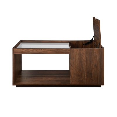 Cubist Storage Coffee Table with Glass Top - Saracina Home
