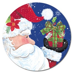 Merry Christmas Cardinals Circular Wood Dècor - 1 of 2