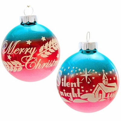 Christopher Radko 2.75 In Cc Flocked Rounds Church Stars Ball Ornament Tree Ornament Sets