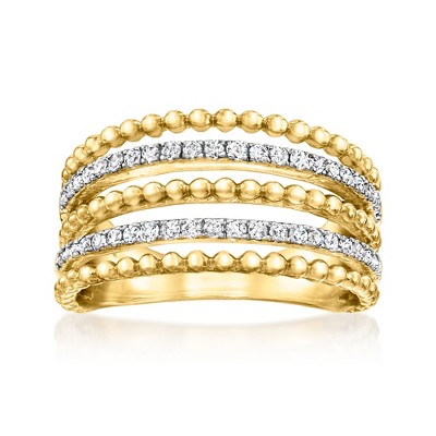 Ross-Simons 0.33 ct. t.w. Diamond Multi-Row Ring in 18kt Gold Over Sterling