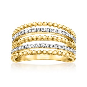 Ross-Simons 0.33 ct. t.w. Diamond Multi-Row Ring in 18kt Gold Over Sterling - 1 of 4
