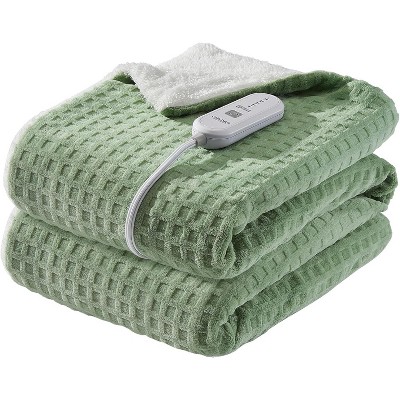 Electric Heated Blanket Throw, Ultra Soft Cozy Flannel Heating Blanket with 5 Fast Heat Levels
