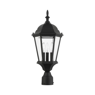 Hamilton Black Aluminum Outdoor Post Light with Clear Glass