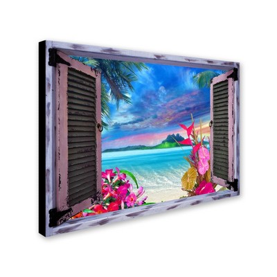 Trademark Fine Art -Leo Kelly 'Tropical Window to Paradise VII' Canvas Art