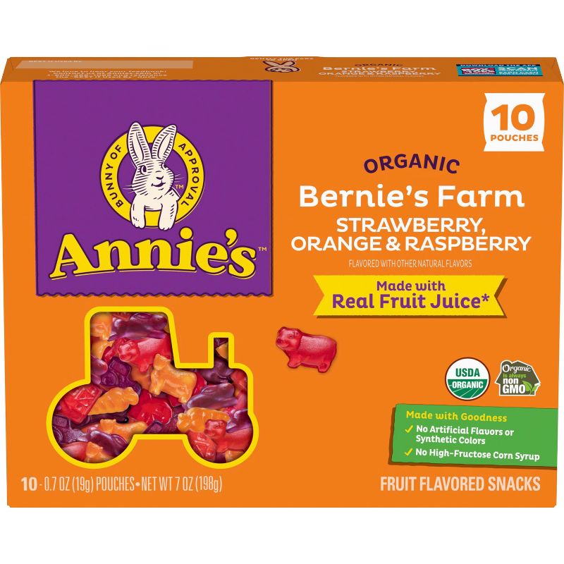 Annie&#39;s Bernie&#39;s Farm Strawberry, Orange &#38; Raspberry Fruit Snacks - 7oz/10ct, 3 of 12
