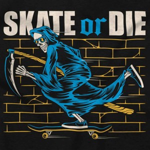 Cool Skeleton Reaper Skate or Die Baby Romper Boys or Girls Brisco Brands - 1 of 4