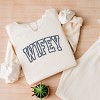Simply Sage Market Embroidered Wifey Arched Varsity Lightweight Garment Dyed Sweatshirt - 3 of 4