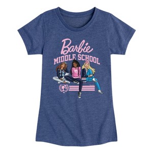 Girls' - Barbie - Middle School Dolls Fitted Short Sleeve Graphic T-Shirt - 1 of 4