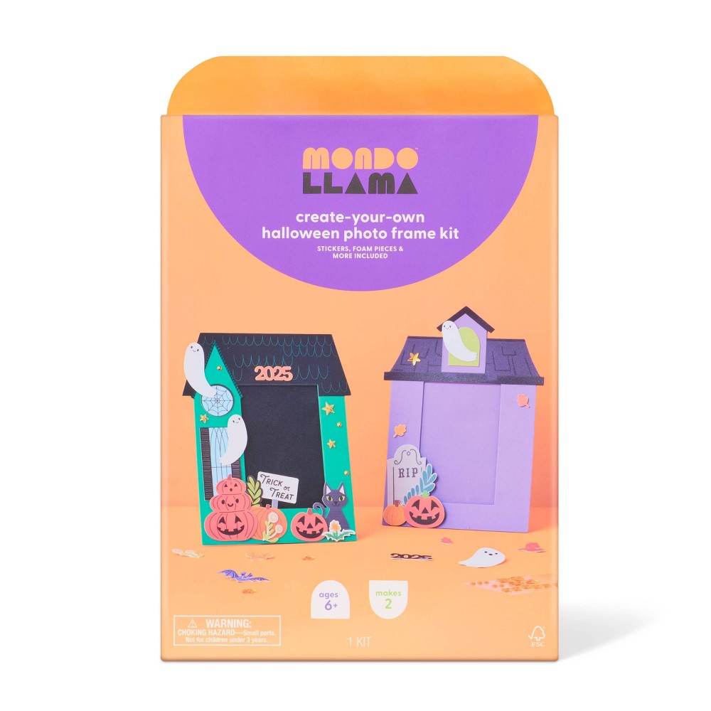 2ct halloween craft foam frame kit - mondo llama™