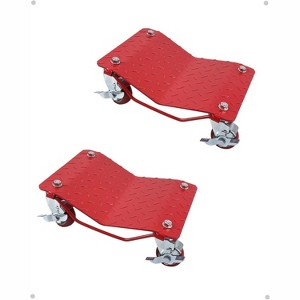 Acekool Set of 2 Car Dollies, 6000 lbs Capacity, Heavy Duty Wheel Movers with Anti-Skid Plate & 360° Swivel Casters, Red - 1 of 4