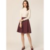 INSPIRE CHIC Women's Christmas Plaids Vintage Tartan Elastic Waist Knee Length A-Line Skirt - 3 of 4