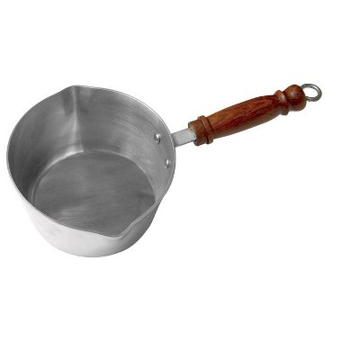 Bene Casa 2-Quart Silver Aluminum Saucepan with Wooden Handle