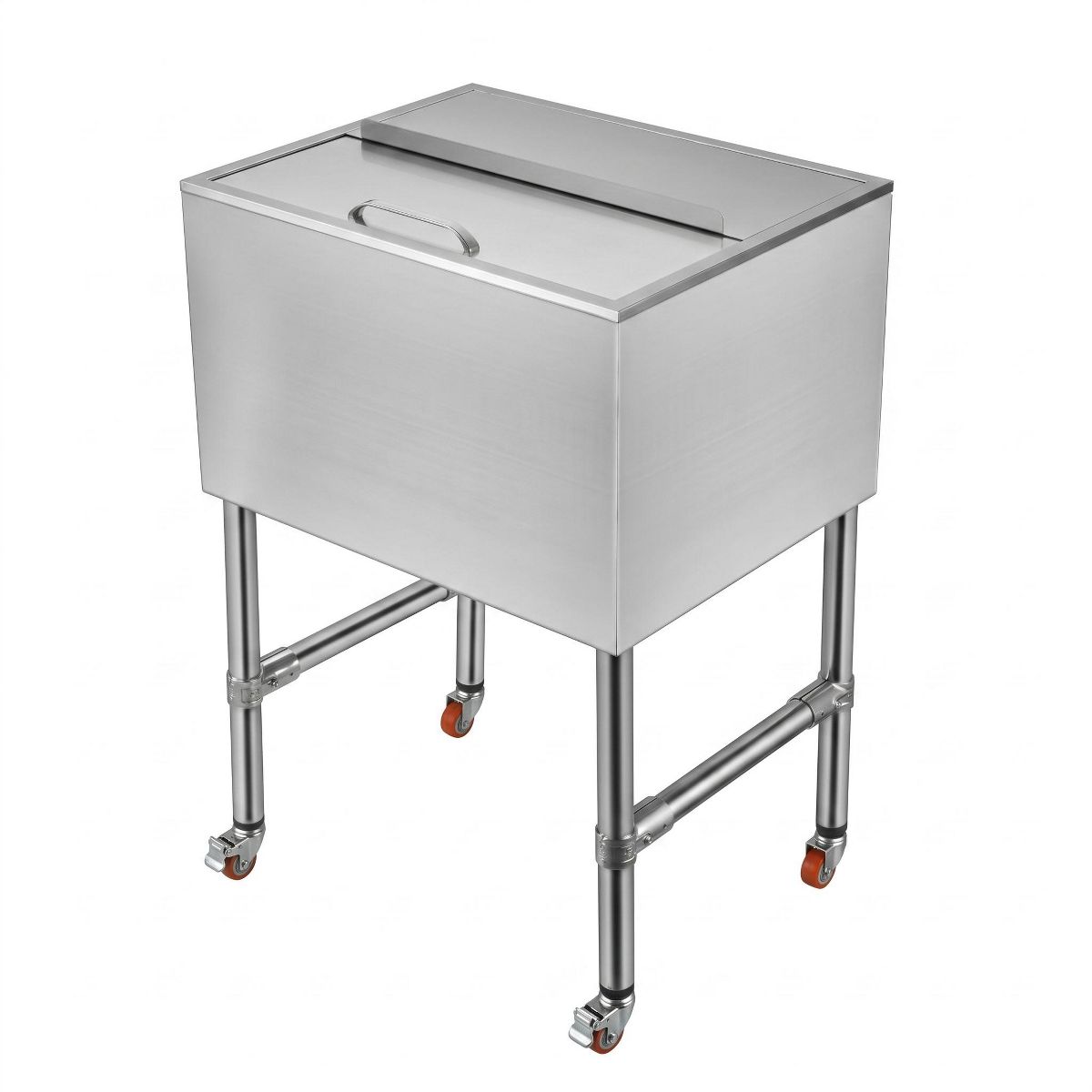Commercial Ice Bin with Sliding Lid, Stainless Steel Underbar Ice Chest, Insulated Ice Well with Drain System for Restaurant Pub Cocktail Station - thumbnail 10