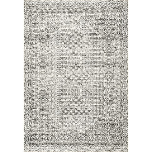 nuLOOM Dali Machine Washable Modern Abstract Area Rug - 2' 6 x 8' Runner - Grey