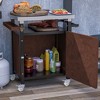 NicBex 1 Shelf Rolling Kitchen Island Cart with 2-Door Cabinet,Kitchen Island on Wheels with Storage and Large Work Top,Island Table for Kitchen - 2 of 4