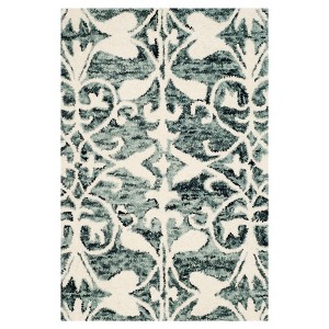 Charcoal/Ivory Shapes Tufted Accent Rug 2