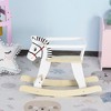 Qaba Wooden Rocking Horse Toddler Baby Ride-on Toys for Kids 1-3 Years with Classic Design & Wood Safety Bar, White - 3 of 4