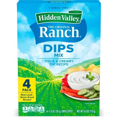 Hidden Valley Original Ranch Dips Mix, Gluten Free, Keto-Friendly - 4 Pk