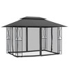 vidaXL Gazebo with Sidewalls Anthracite 157.5"x118.1"x106.3" Steel - 3 of 4