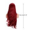 Unique Bargains Women's Long Straight Hair Lace Front Wigs 26" Wine Red 1 Pc - 2 of 4