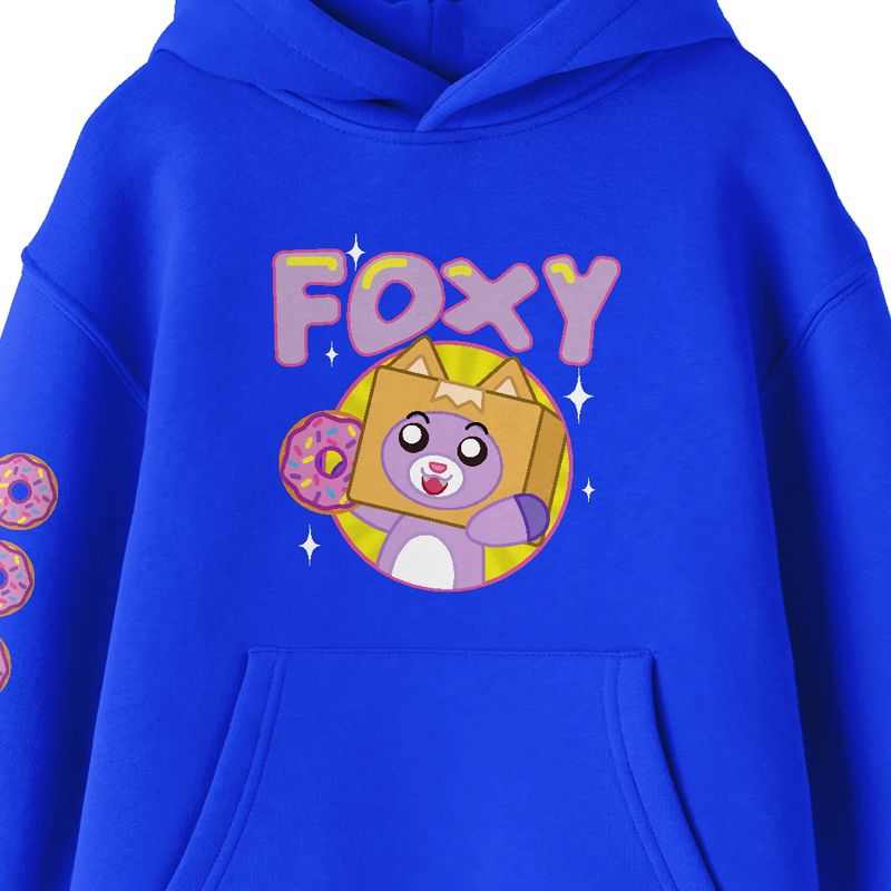 Lanky Box Foxy Long Sleeve Royal Blue Youth Hooded Sweatshirt, 2 of 5