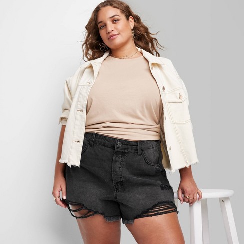 Black denim clearance shorts target