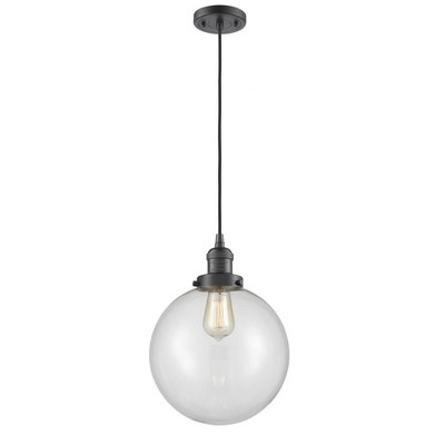 Beacon - 1 Light Cord Hung Mini Pendant In Industrial Style-13 Inches Tall and 10 Inches Wide