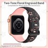 HTUTWOO Floral Engraved Bands Compatible With Apple Watch Band ,For Women,Cute Flower iWatch Bands Soft Silicone Sport Strap For iWatch Series - 2 of 4