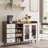 55" Buffet Cabinet with Drawers, Farmhouse Pantry Storage Sideboard for Dining Room and Living Room, Freestanding Kitchen Cupboard - 3 of 4