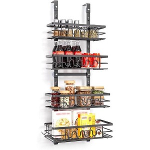 Over The Door Pantry Organizer, Multi-Tier Pantry Organizer Metal Hanging Spice Rack For Pantry Door Pantry Organizer For Kitchen Bathroom - 1 of 4