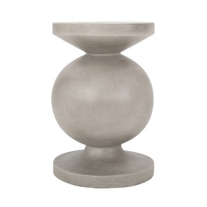 MAXZZZ Modern Pedestal Side Table - Lightweight Concrete End Table, 17.25" Square, Classic Turned Base, Indoor/Outdoor Use, No Assembly Needed - 1 of 1