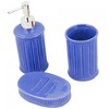 Home Mart Goods Blue Dolomite Bathroom Accessories Set - Soap Dispenser, Soap Dish & Tumbler - 4 of 4