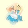 Men's Alice in Wonderland Watercolor Alice and Dinah T-Shirt - image 2 of 4