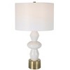 Uttermost Architect White Table Lamp – Ivory Gloss Ceramic Base with Antique Brass Accents, 29.25"H - 4 of 4