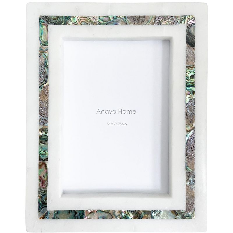 Rainbow Pearl White Marble Picture Frame 5x7 5X7, 2 of 8