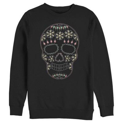 Men's Lost Gods Lace Print Heart Skull Pull Over Hoodie - Black - 2X Large