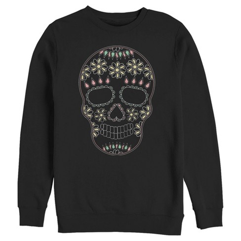 Men s Lost Gods Halloween Sugar Skull Sweatshirt Black 2x