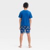 Boys' Hot Wheels Short Sleeve Pajama Set - Dark Teal Blue - 2 of 4