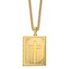 Chisel Stainless Steel Yellow IP-plated Cross Bible Locket Pendant on a 24" Curb Chain Necklace - 2 of 3