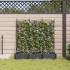 Garden Planter with Trellis 3 pcs Black 120 x 40 x 125.5 cm PP - 3 of 4
