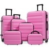 6/13pcs ABS Luggage Set, Lightweight Hardshell Suitcases with Dual Spinner Wheels, Carry-On+Check-In Sizes+Travel Bags -ModernLuxe - 2 of 4
