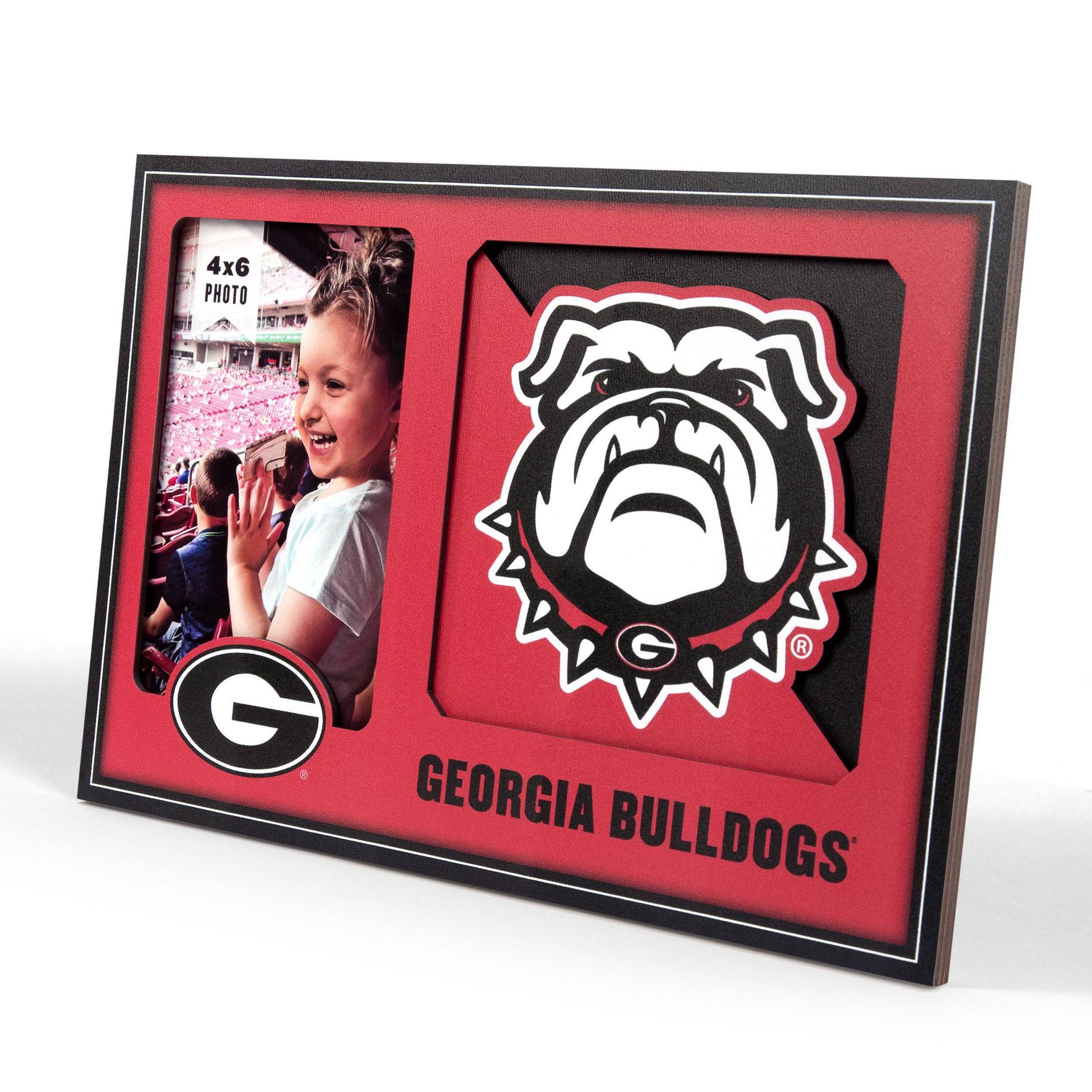 NCAA Georgia Bulldogs Logo 4" x 6" Picture Frame: MDF Tabletop Display