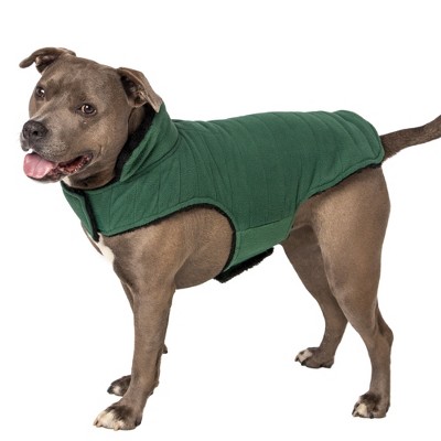 Medium Black and Green Reversible Faux Fur Dog Coat